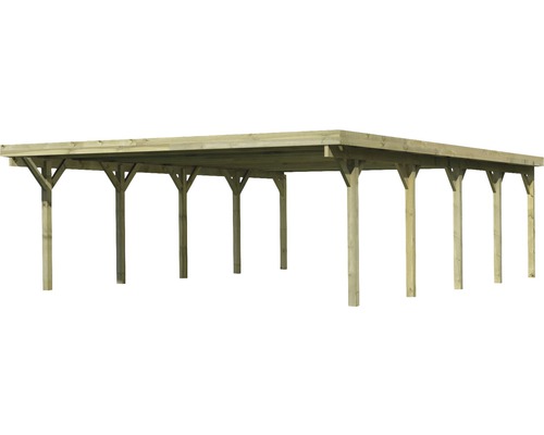 Dubbele carport Karibu Pluwig 3 variant A 598x860 cm drukgeïmpregneerd