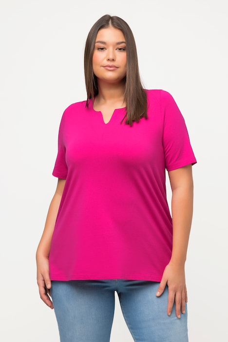 T-Shirt, A-Linie, Tunika-Ausschnitt, Halbarm