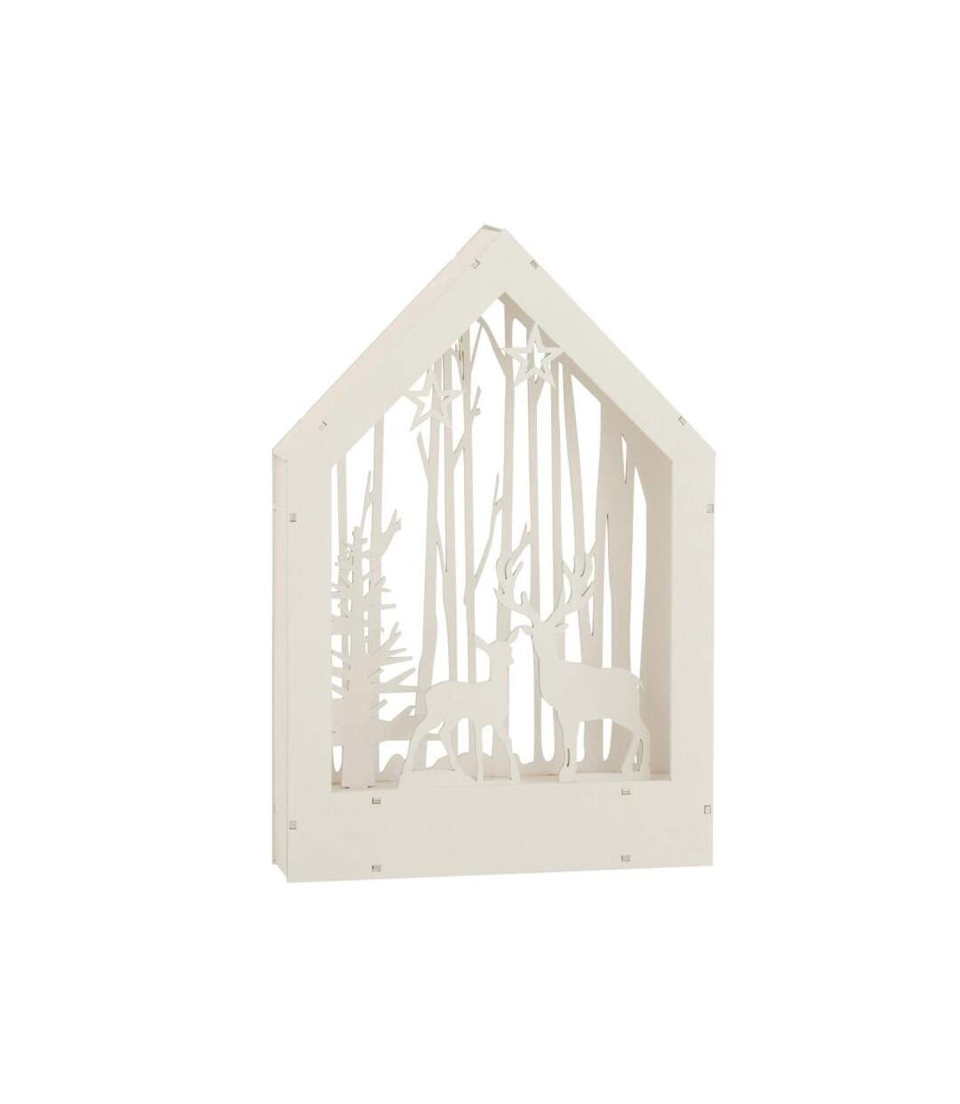 Paris Prix - Décoration De Noël Led hiver Bois 35cm Blanc