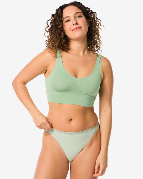 haut sans coutures vert moyen