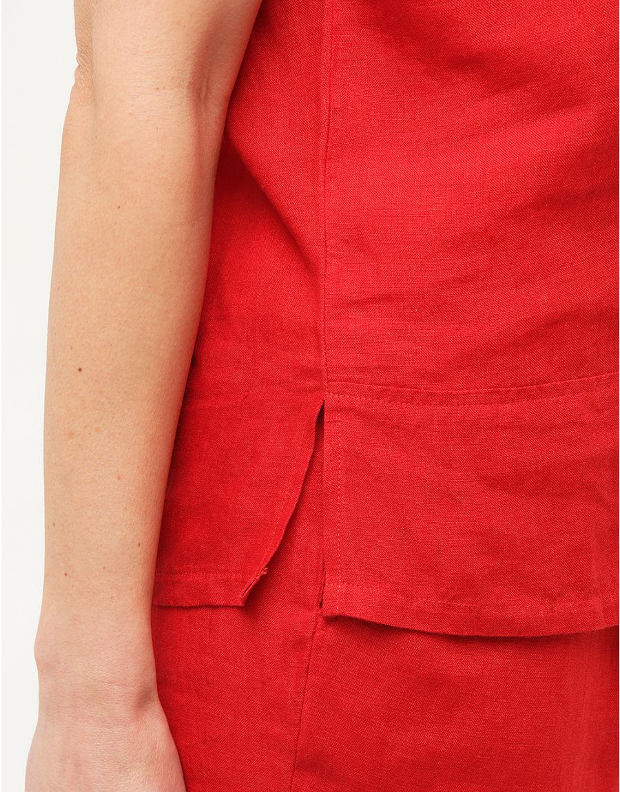 Blouse 100% lin rouge