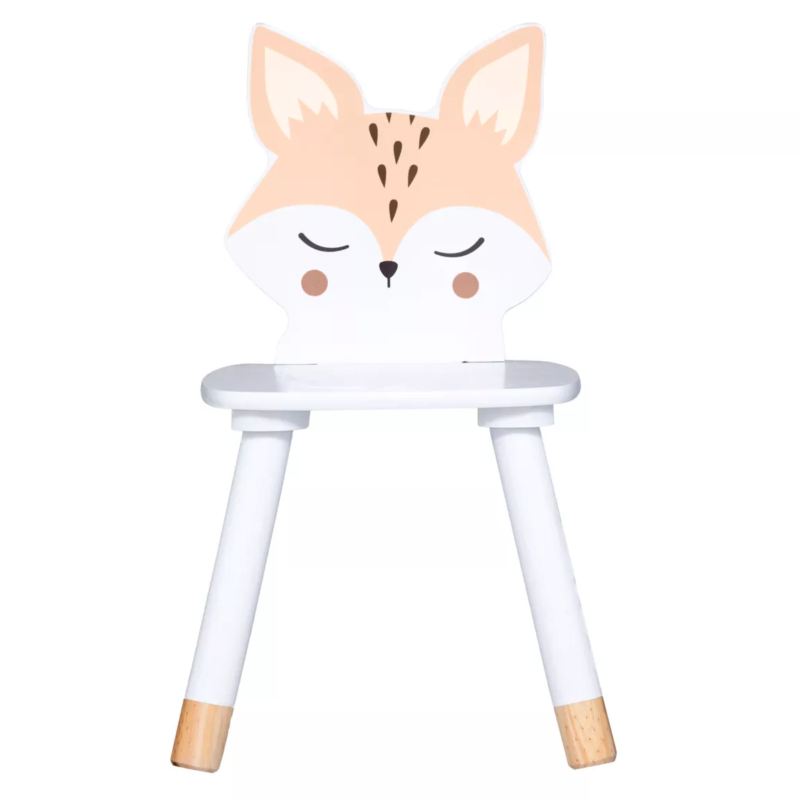 Chaise enfant bois (H52,5 cm) Douceur Renard Blanche