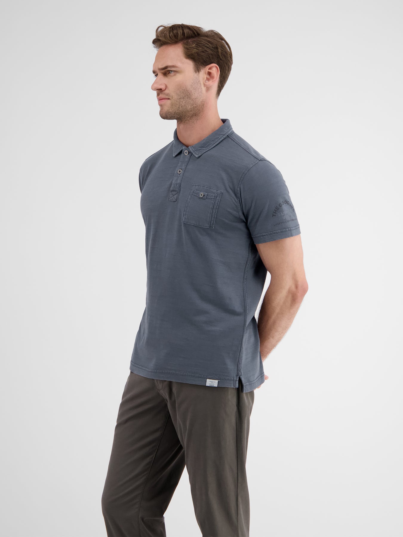 Poloshirt in weicher, gewaschener Jerseyqualität