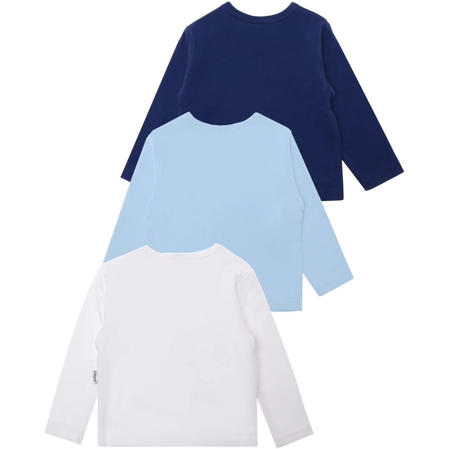 Liliput Langarmshirt im 3er-Pack weiss hellblau dunkelblau