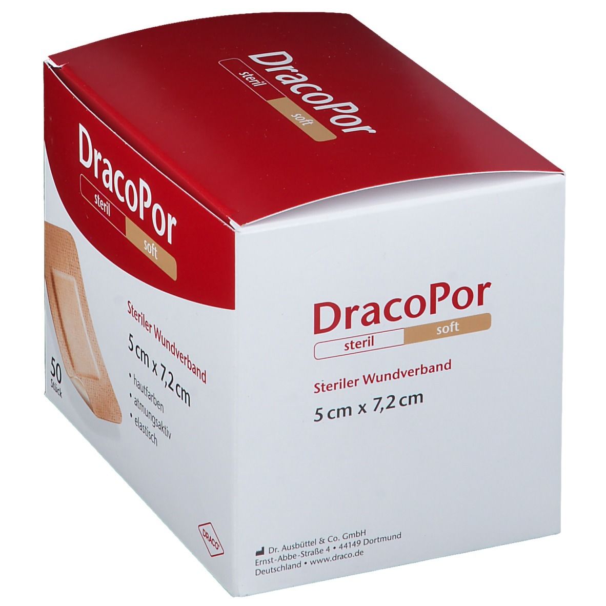 DracoPor Wundverband steril hautfarben 5 cm x 7,2 cm