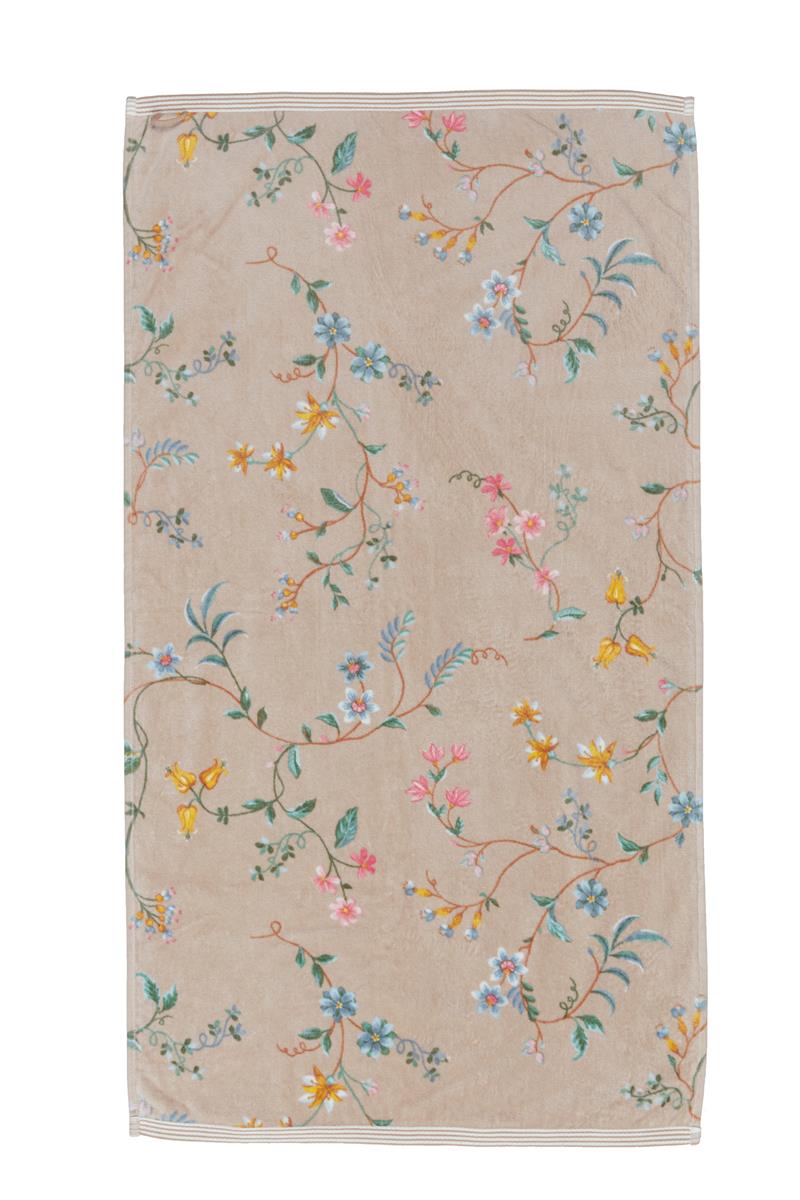 Pip Studio Les Fleurs - Douchehanddoek - Khaki - 55x100 cm