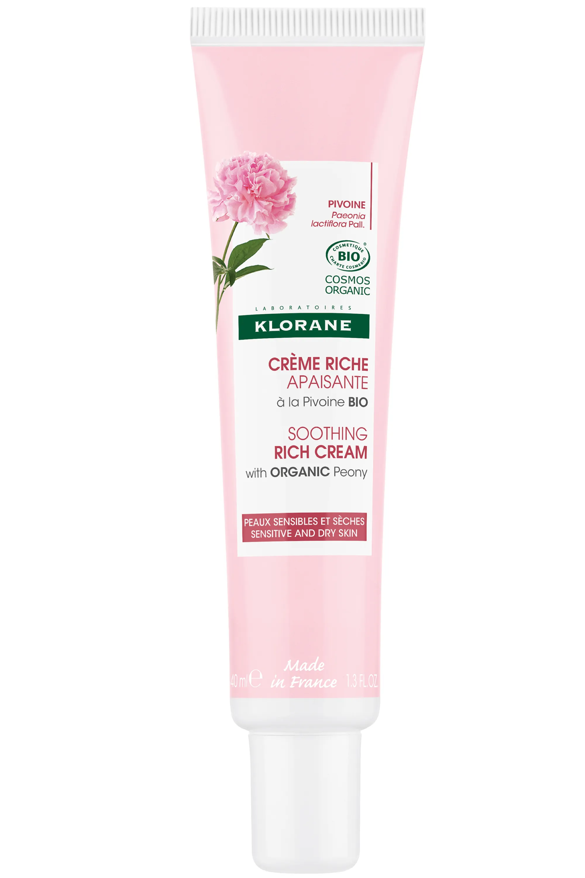 Klorane Crème riche apaisante à la Pivoine bio-40 ml