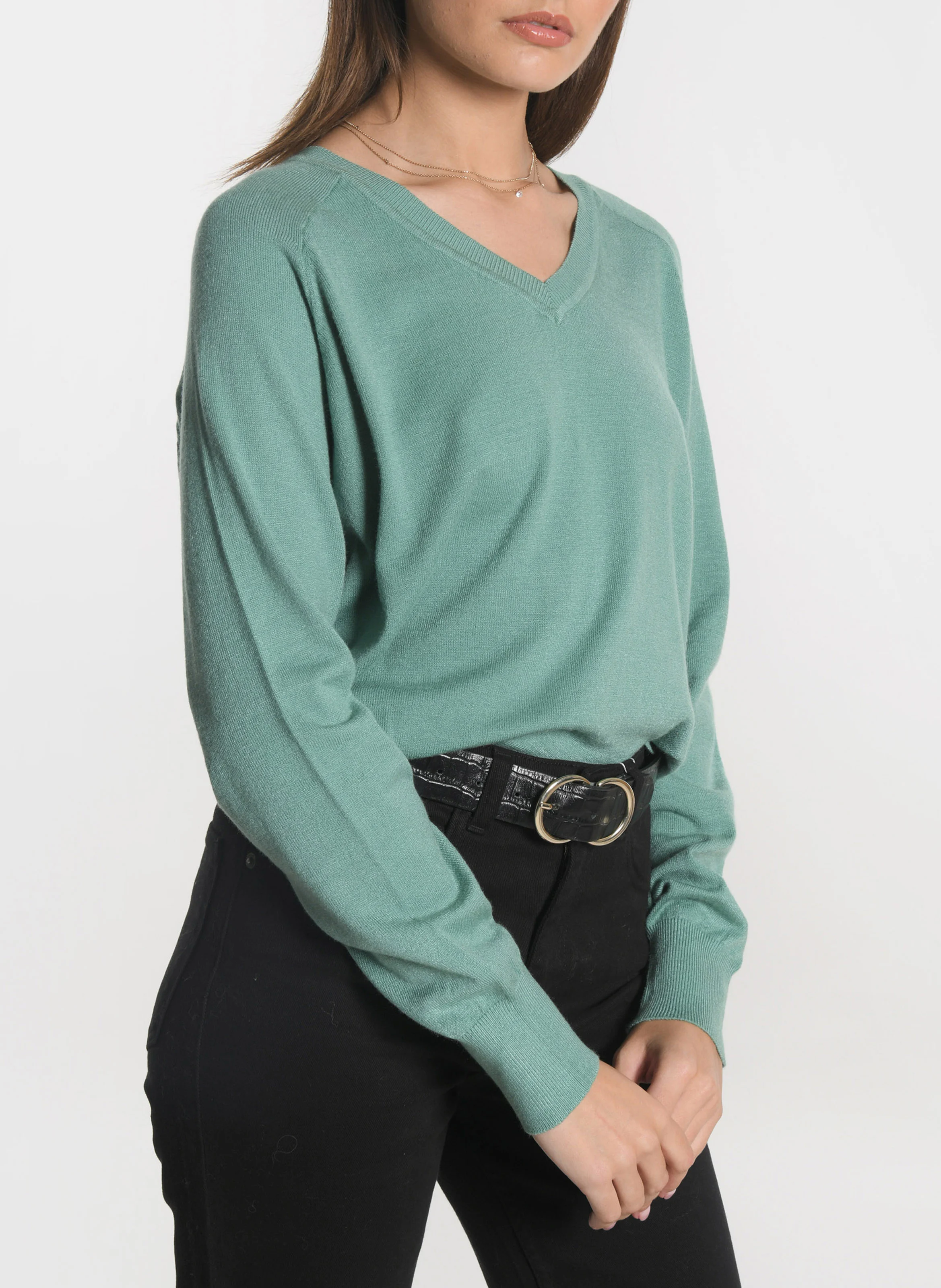 NOLWENN - Pull ample en maille | Vert