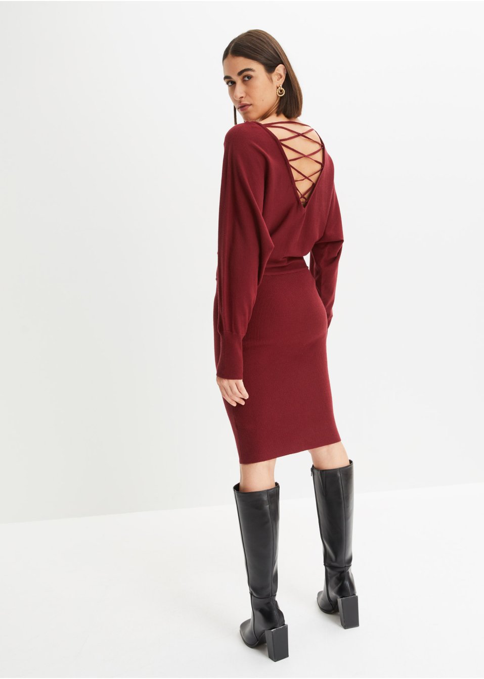 Robe en maille à laçage
