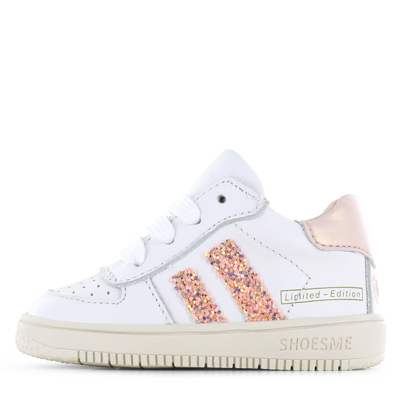 Shoesme wit-roze sneakertje Leer | Meisjes schoenen
