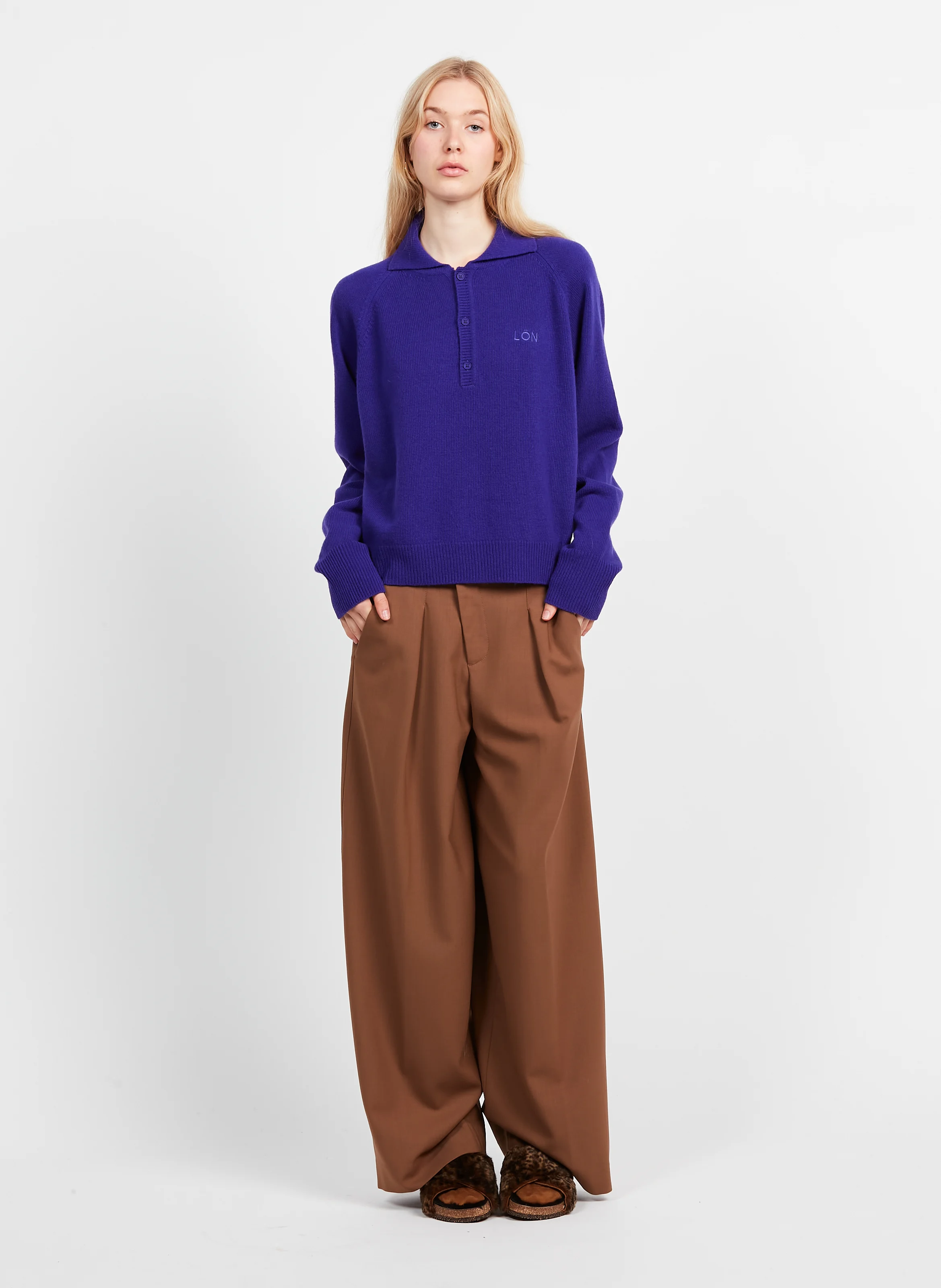 Sandales fourrée en cuir| Multicolore