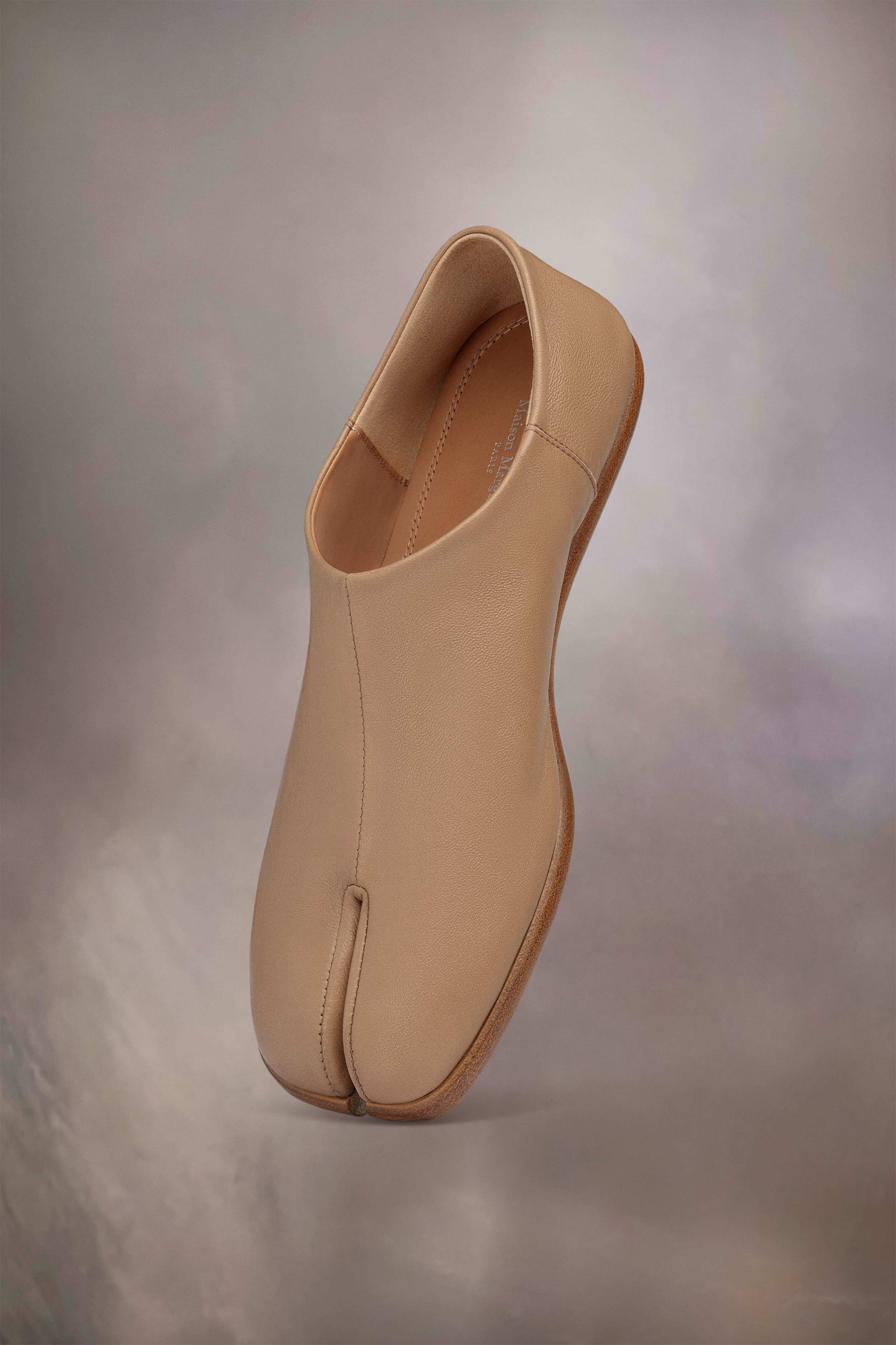 Babouches Tabi marron en cuir pour femme Nude
