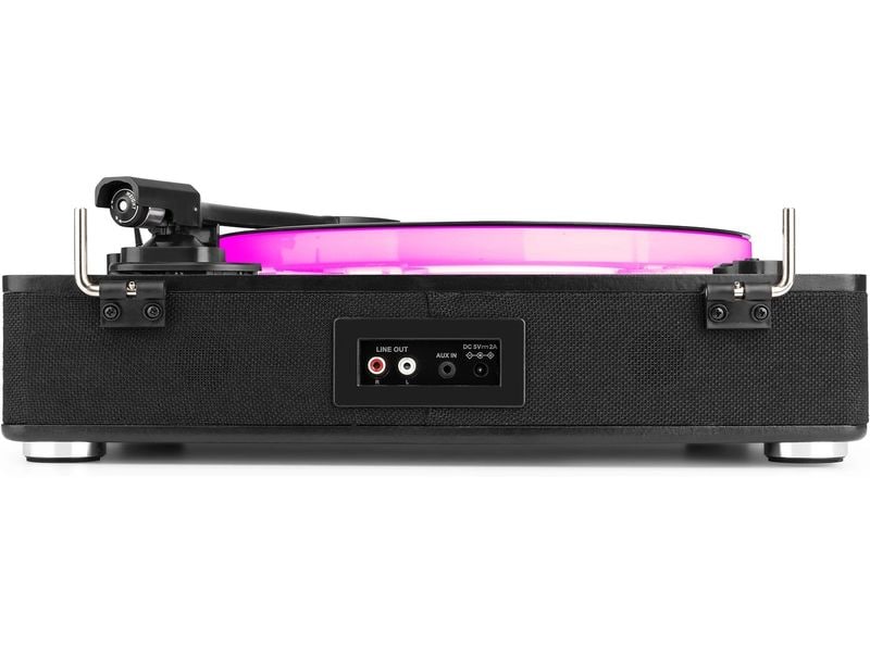 Fenton Plattenspieler RP162LED Schwarz Plattenspieler mit Bluetooth und farbwechselnden LEDs