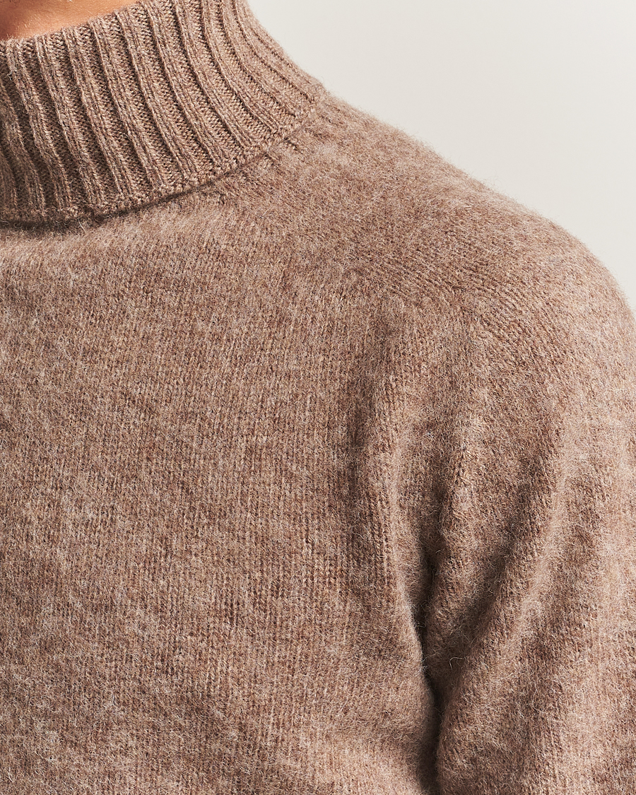 Harley Of Scotland Brushed Supersoft Lambswool Rollneck Tundra