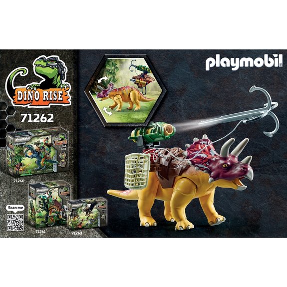 Tricératops et soldats Playmobil Dino Rise 71262