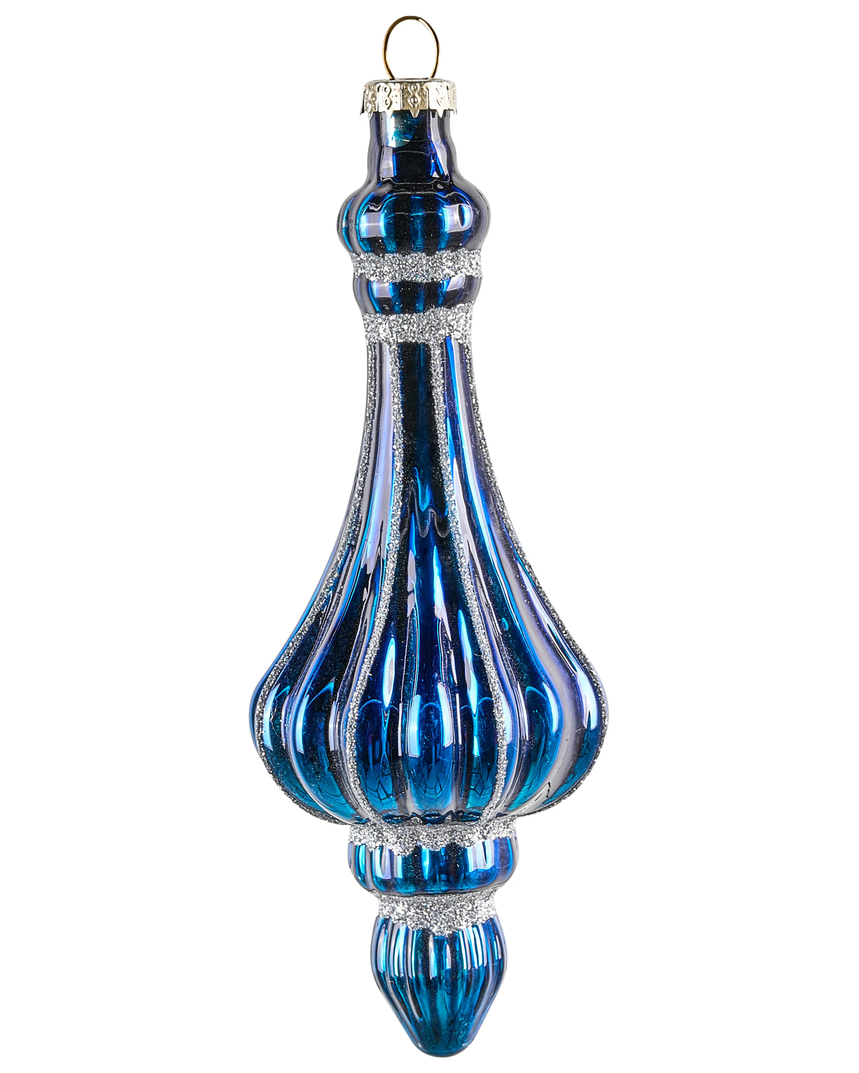 Set van 35 kerstballen ICEDROP Glas Blauw/goud