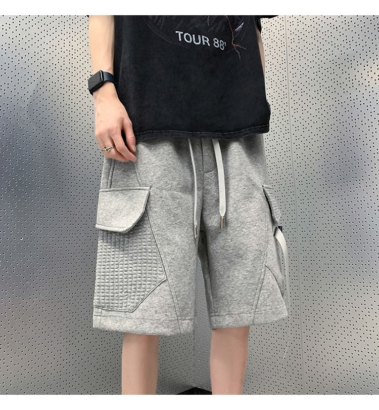 emeisa - Effen cargoshorts met trekkoordtaille