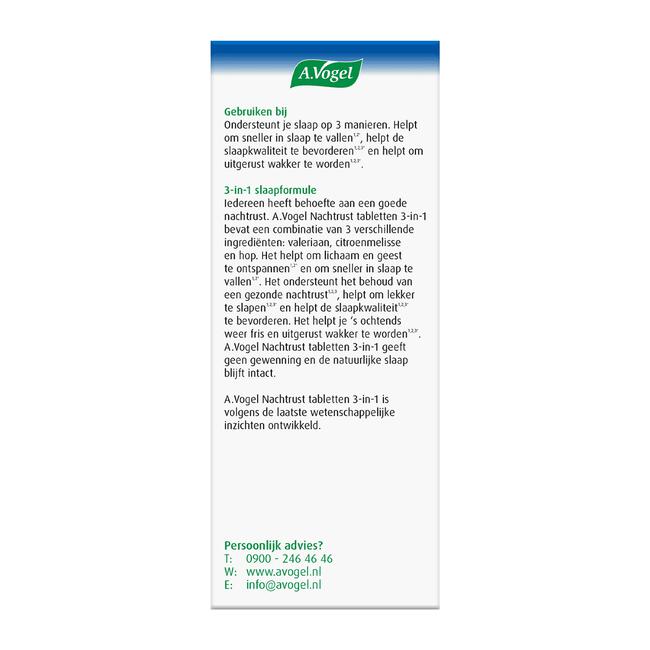 A.Vogel Nachtrust1,2* 3-in-1 Tabletten 30 stuks