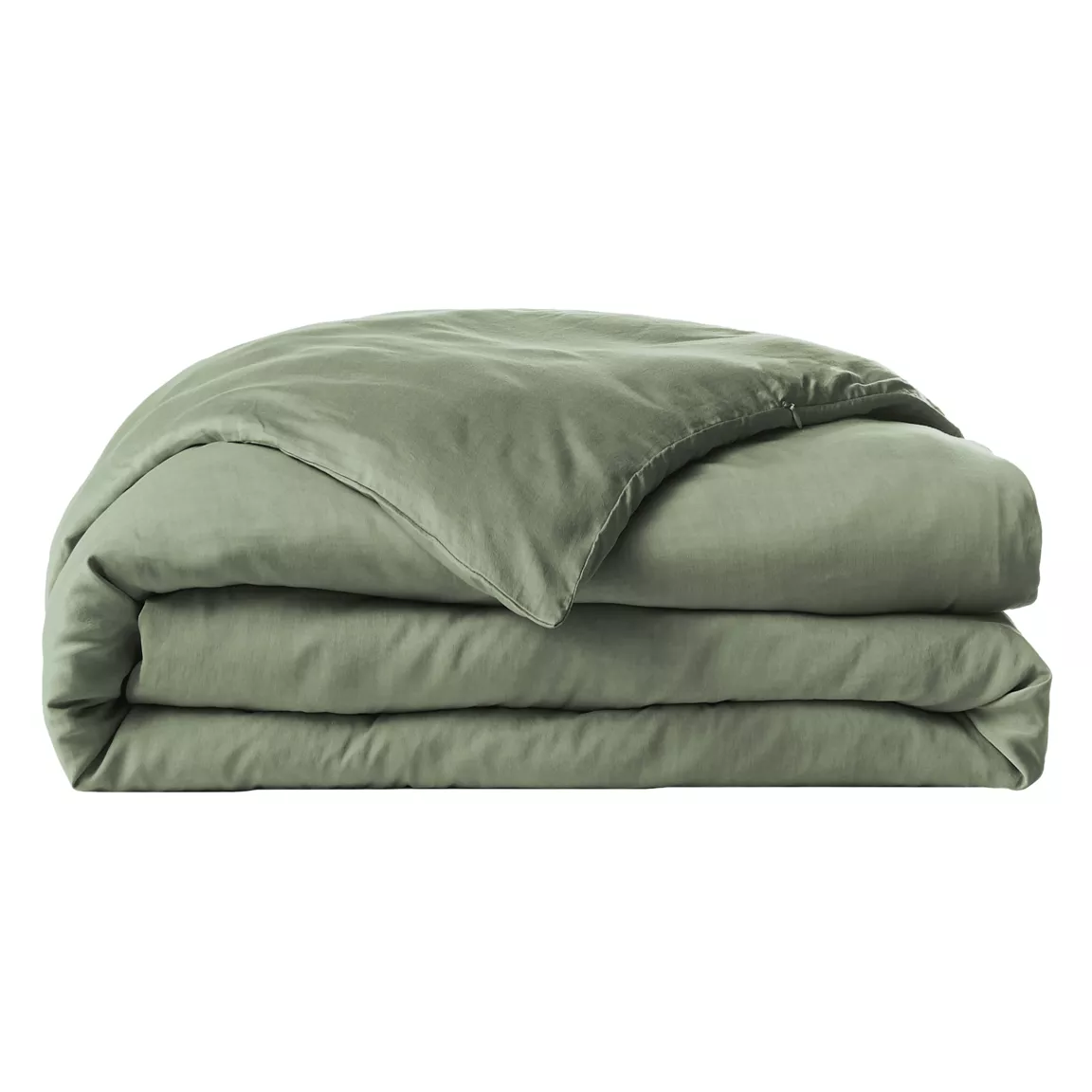 Housse de couette lyocell Tencel™ lavé (140 x 200 cm) Olivia Vert romarin