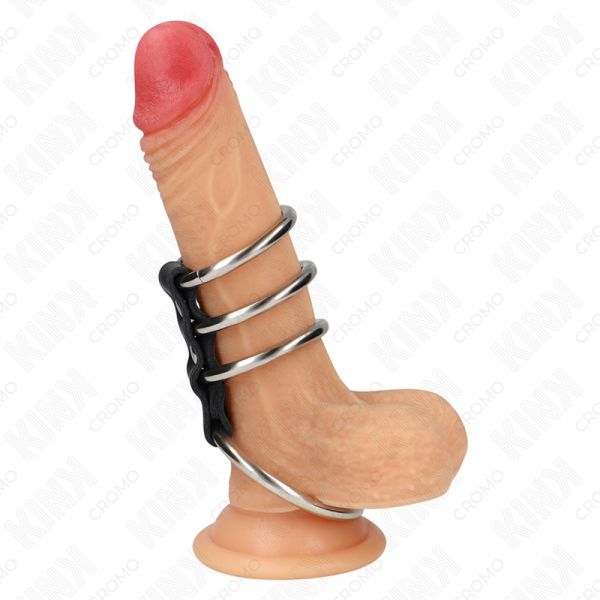 Kink 4 Anéis de Metal de 3,7 cm a 5 cm Conectados Por Couro