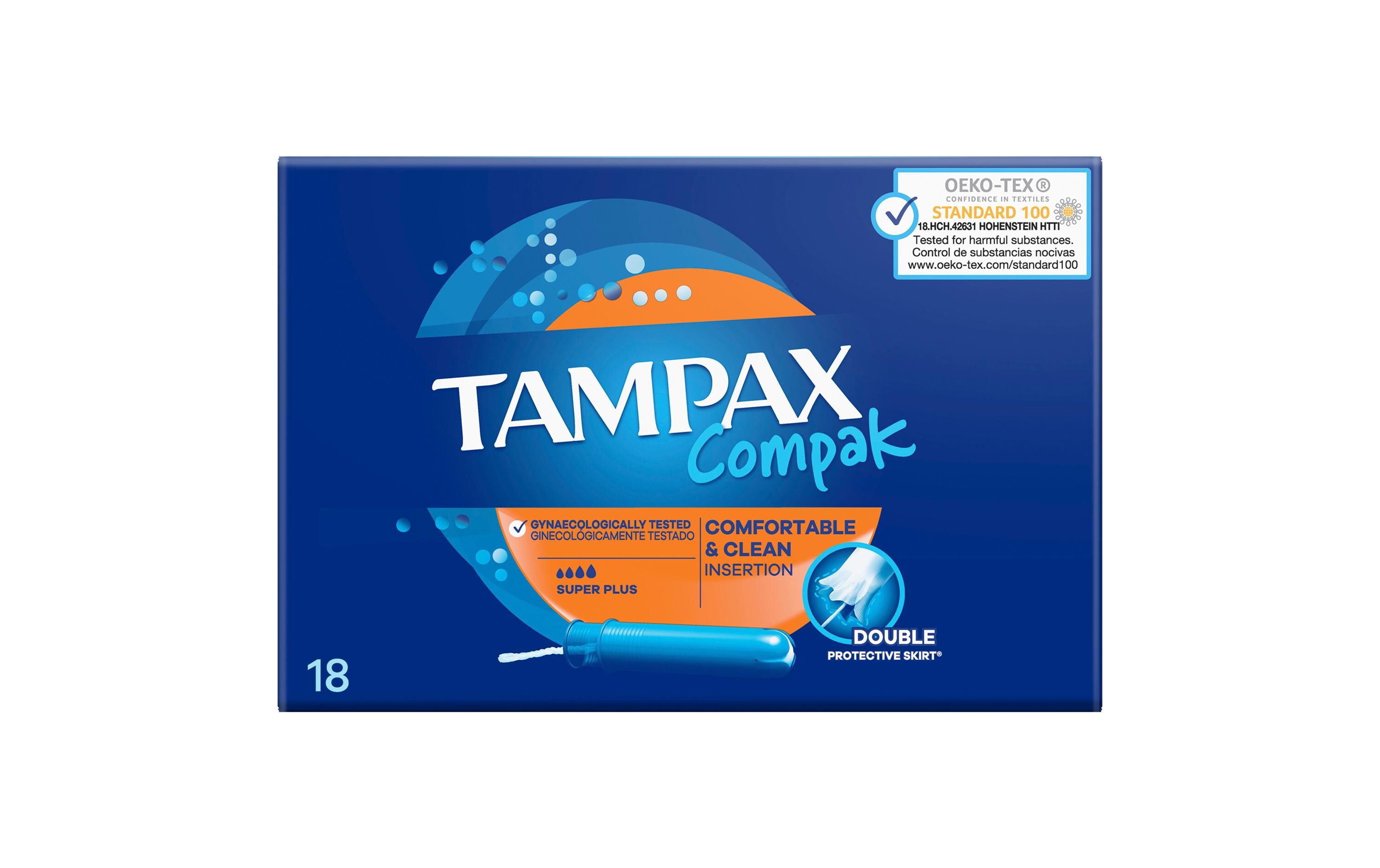 Tampons Compak Super Plus 18 StückHochwertige Tampons mit saugfähigem Kern