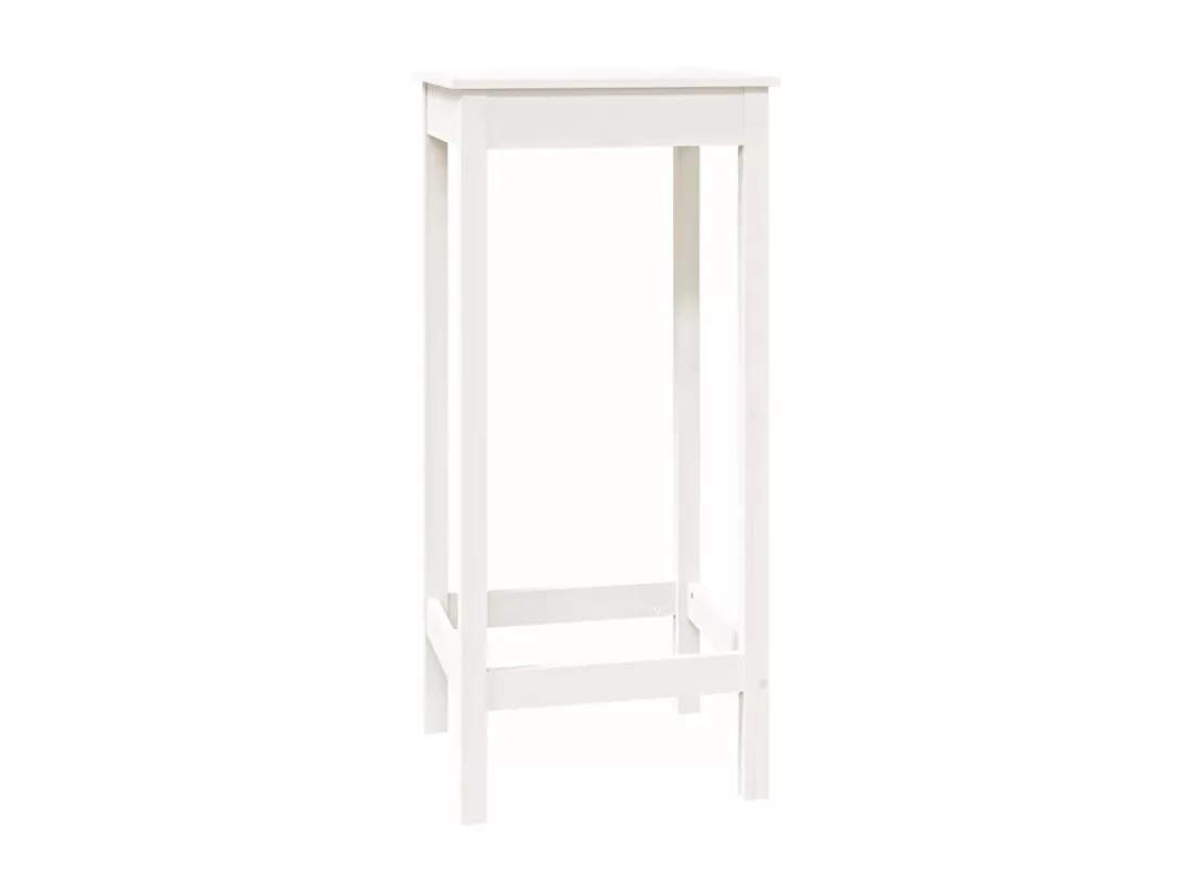Table de bar blanc 50x50x110 cm bois massif de pin