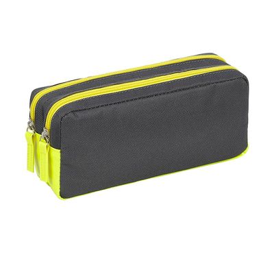 Trousse rectangulaire Fluo - 2 compartiments - jaune - Viquel