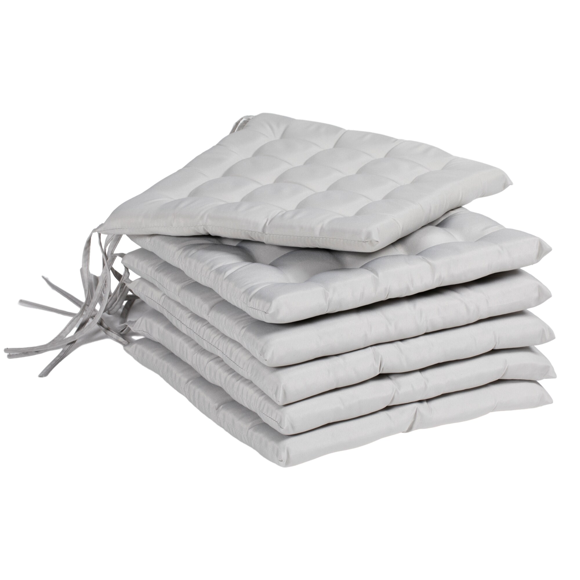 Outsunny Sitzkissen Set mit Bändern grau 40L x 40B x 4H cm