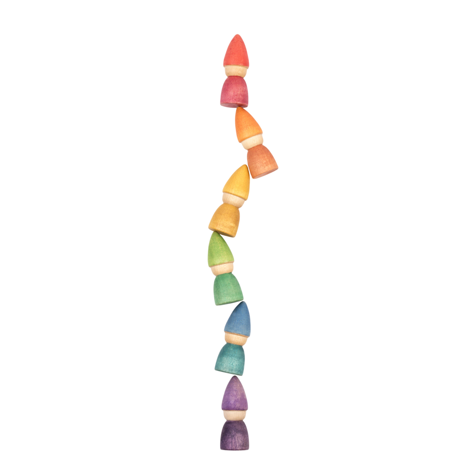 Holzfiguren Nins Tomten Rainbow Set Grapat