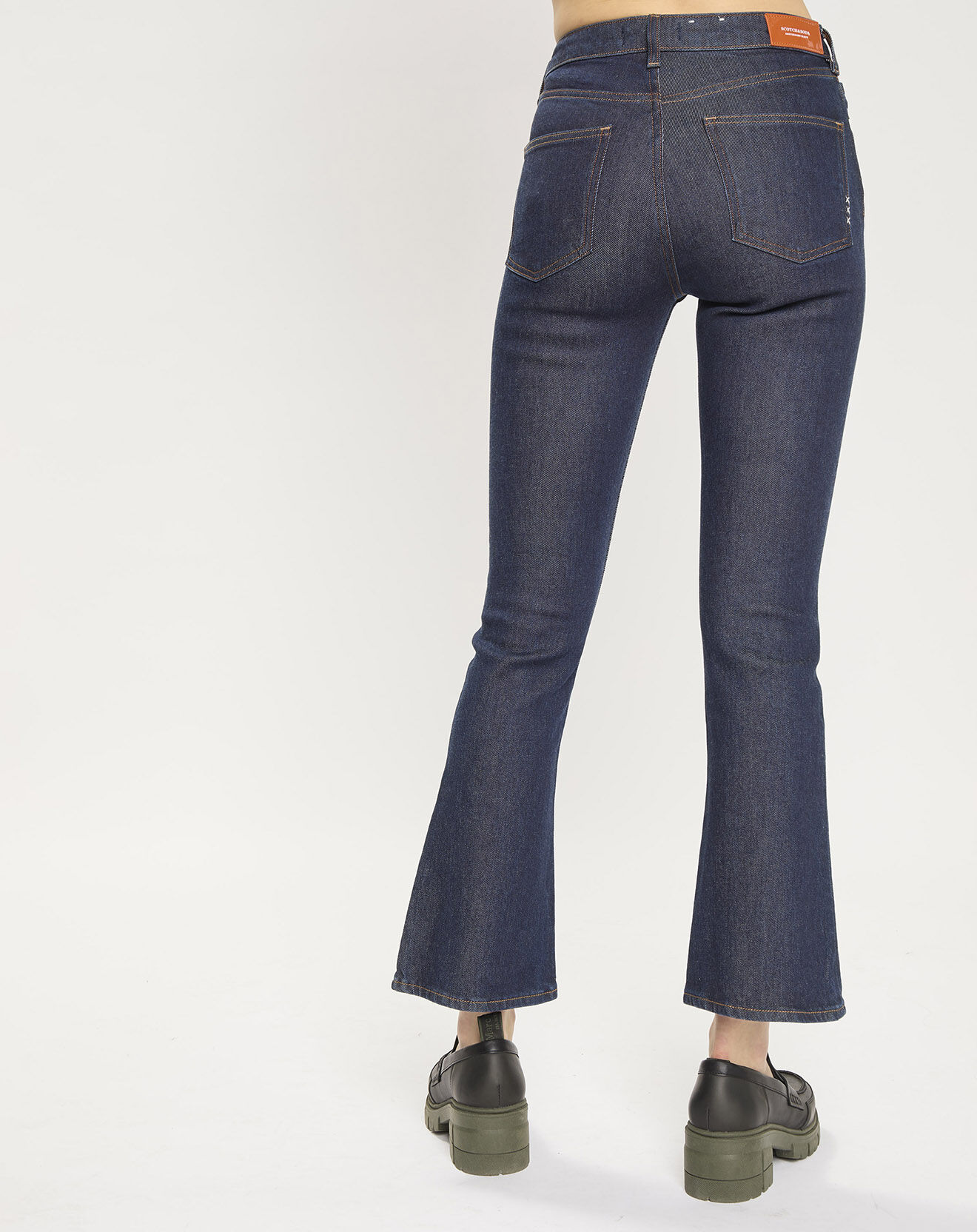 Scotch & Soda Jean Taille haute Crop Boot bleu foncé