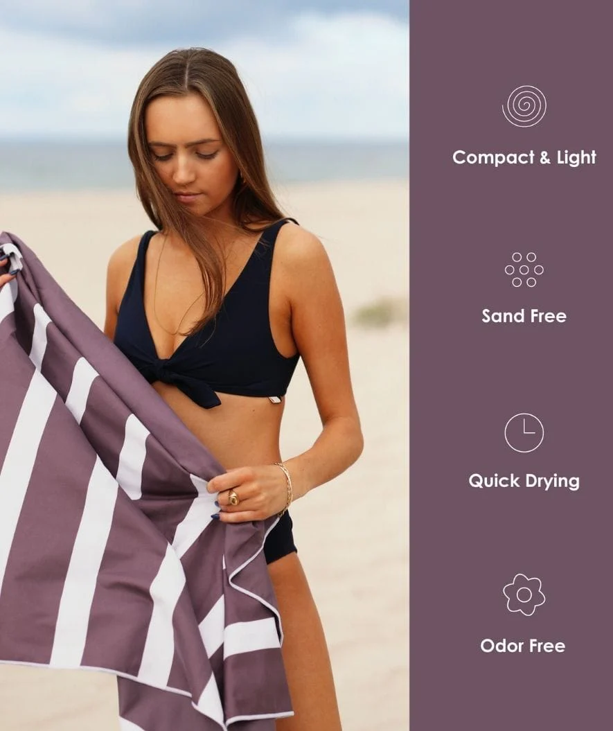 Summersand microfiber håndklæde - Grape Purple (Rød)