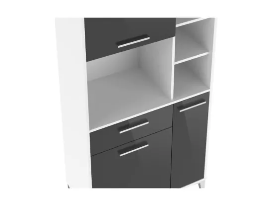 ECO Buffet de cuisine L 80 cm - Gris brillant