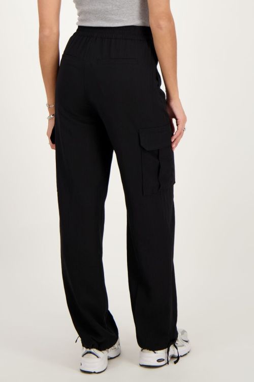 Zwarte cargo broek met elastieken tailleband