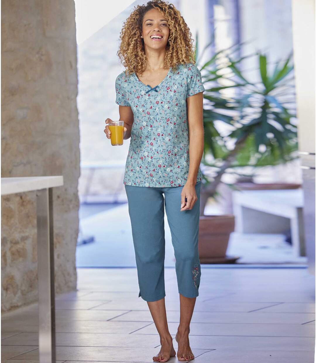 Pyjama d’Été en Coton Imprimé
