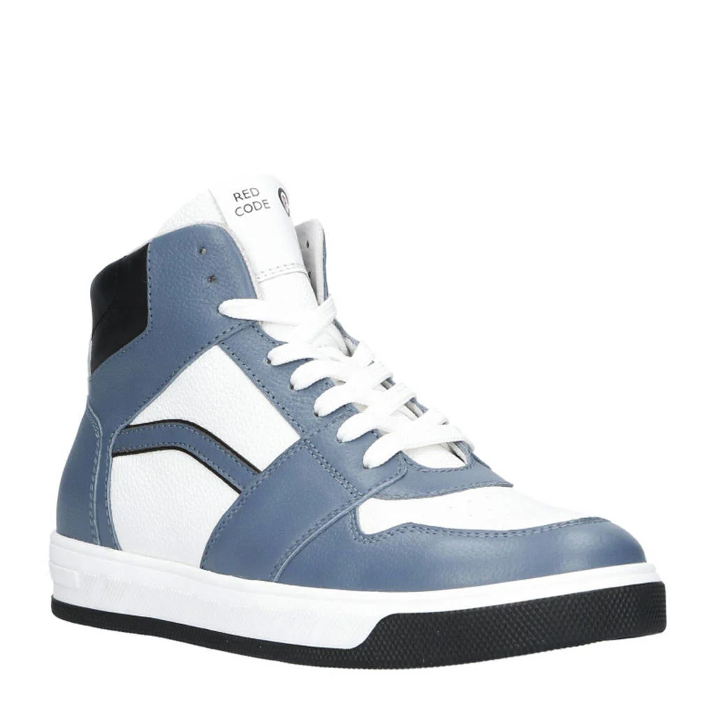 Red Code leren sneakers wit/blauw
