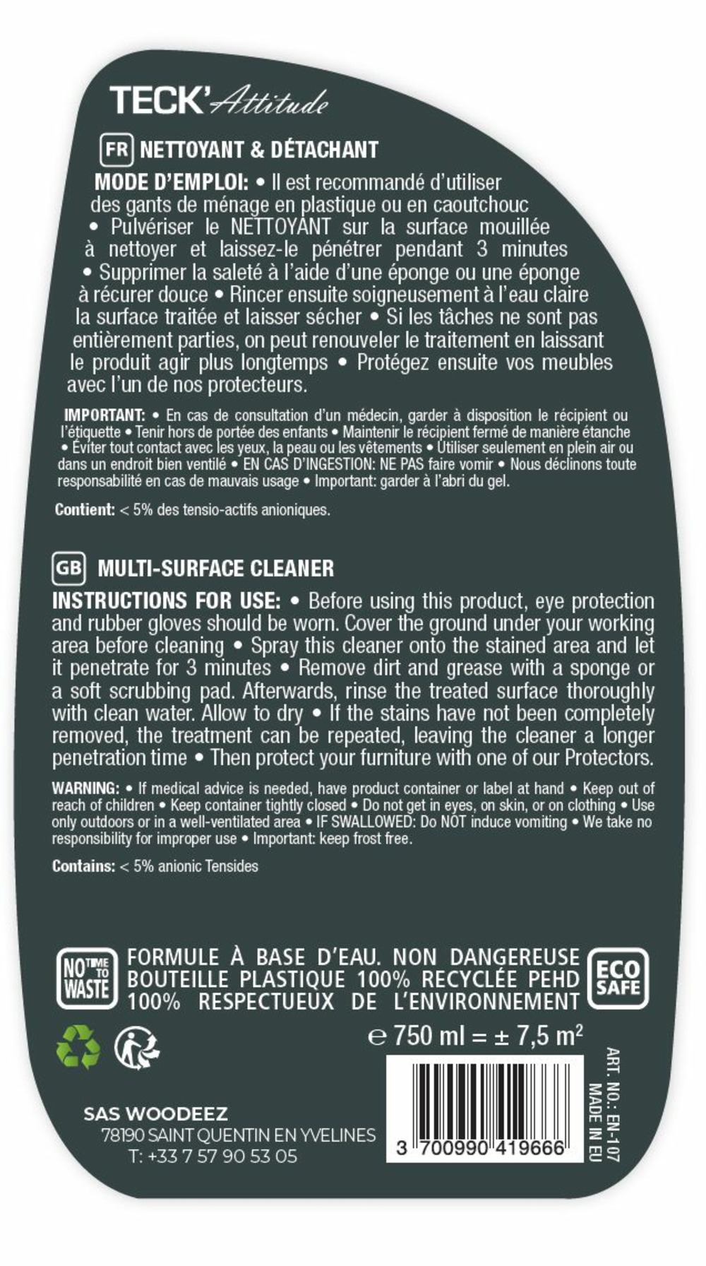 Nettoyant multi-surfaces 750 ml
