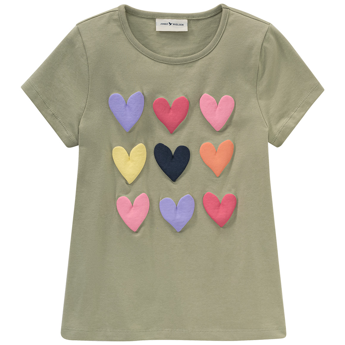 Jonas Nielsen Mädchen T-Shirt mit gummiertem Print oliv