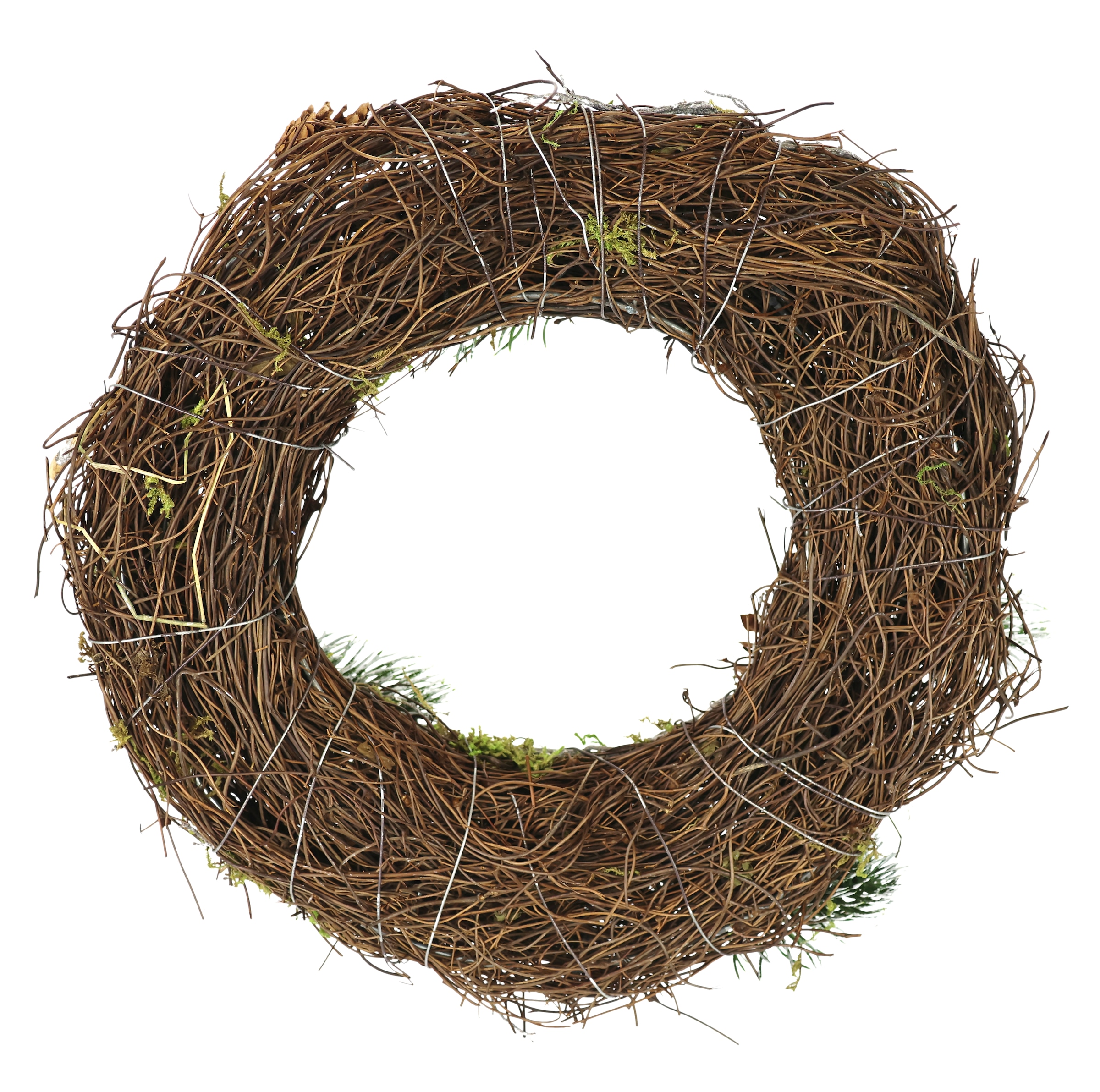 I.GE.A. Kunstkranz »Natur-Kranz Tannenzweige/Zapfen/Reisig« Weihnachtskranz Dekokranz Kranz Adventskranz Türkranz Weihnachtsdeko