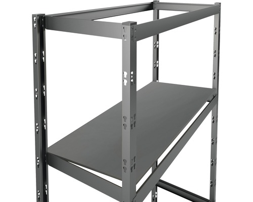 Schulte insteek-basisstelling, antraciet, 192x98x45 cm, 4 legplanken, draagvermogen 800 kg