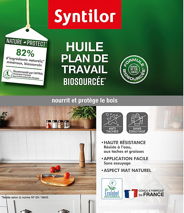 Huile plan de travail Syntilor Nature protect chêne 0,5L