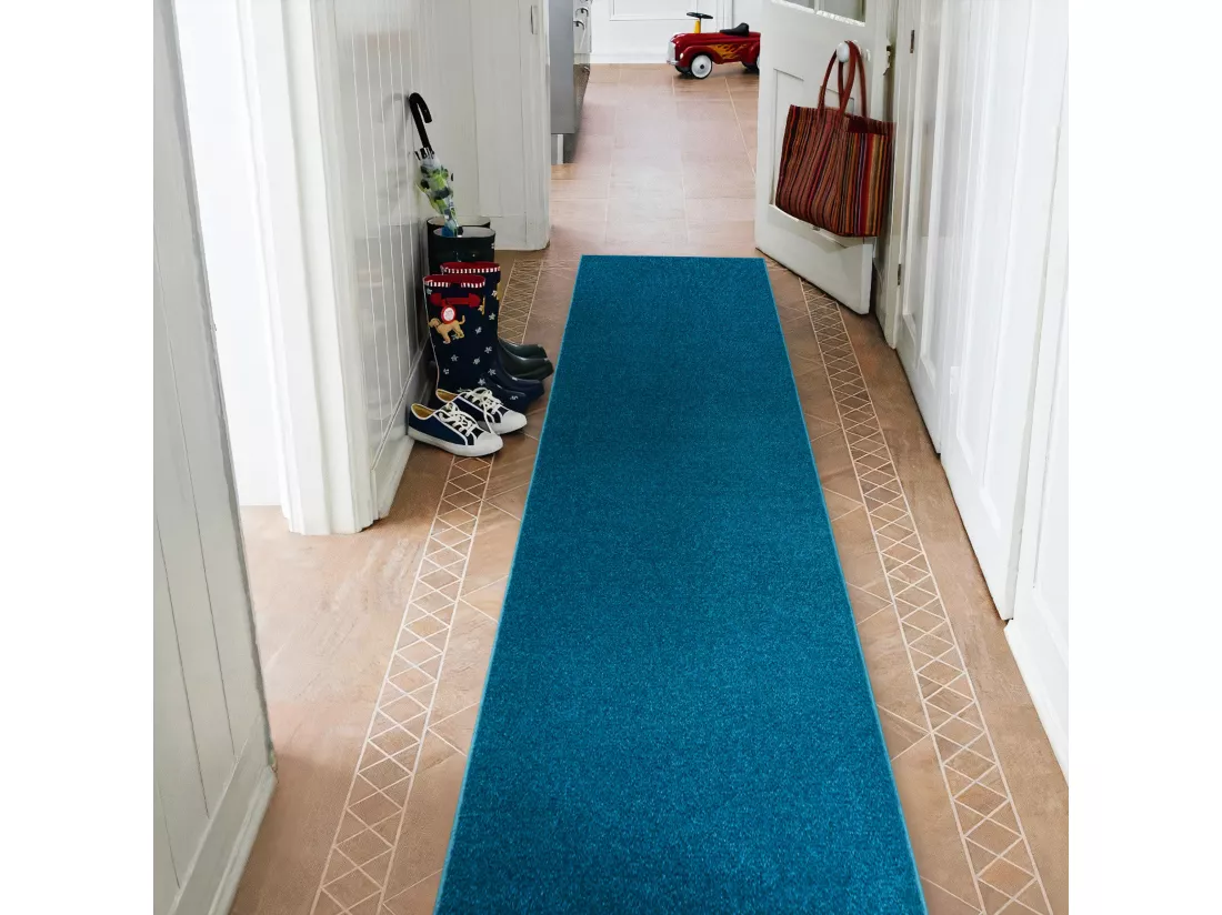 TAPIS DE COULOIR ETON 898 turquois 110x250 cm