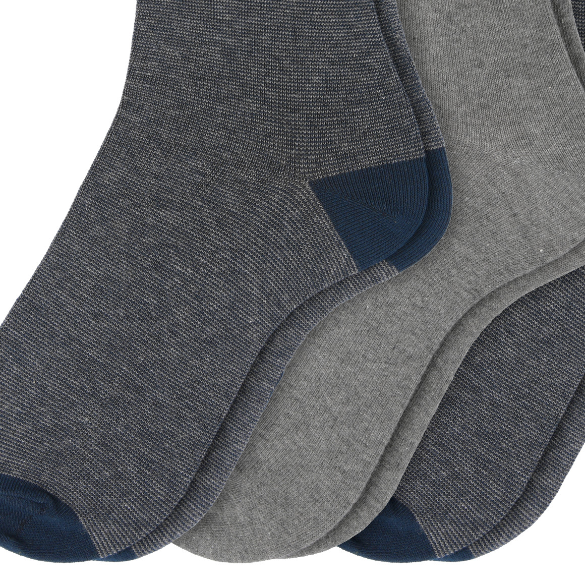 VanVaan 3 Paar Herren Socken im Muster-Mix grau / dunkelblau