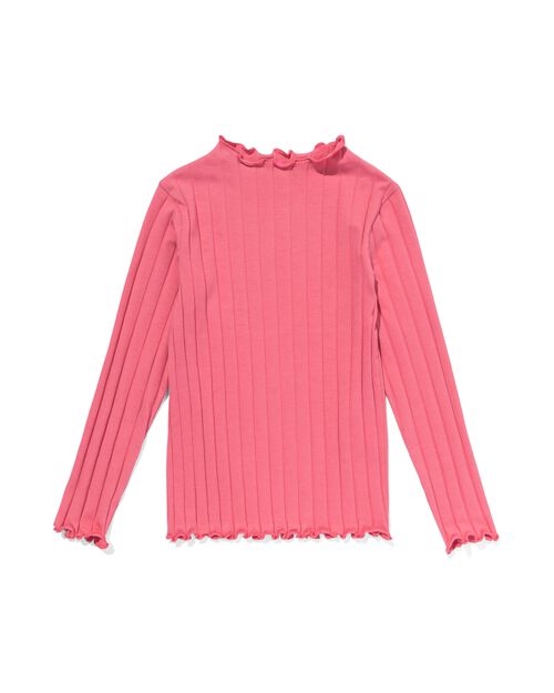 t-shirt enfant avec côtes rose