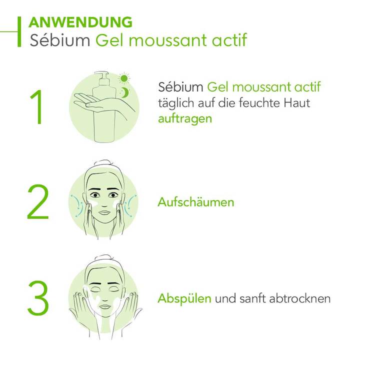 Bioderma Sebium Gel Moussant Actif Reinigungsgel für unreine, ölige, zu Akne neigende Haut, 200 ml