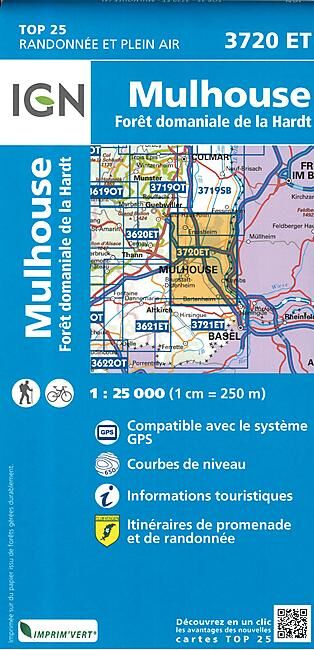 IGN - TOP25 3720ET MULHOUSE 1 25 000