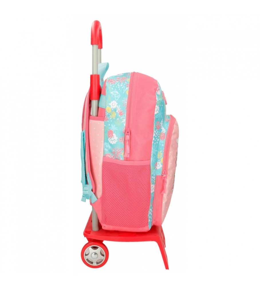 Mochila Escolar Roll Road 40cm com Carrinho Roll Road My Little Town rosa