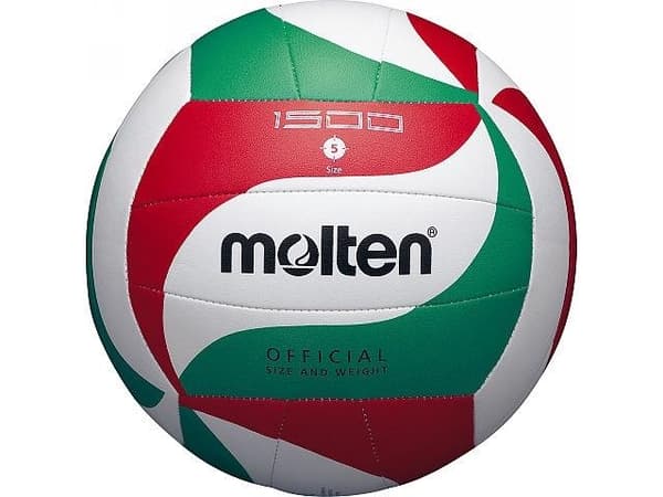 Molten V5M1500, Hvit, Lær, Syntetisk, 18-panel ball, Inne & Ute, Red, Green, Black, Mønster