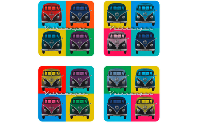 VW Collection T1 Bus Untersetzer 4er Set für Tassen