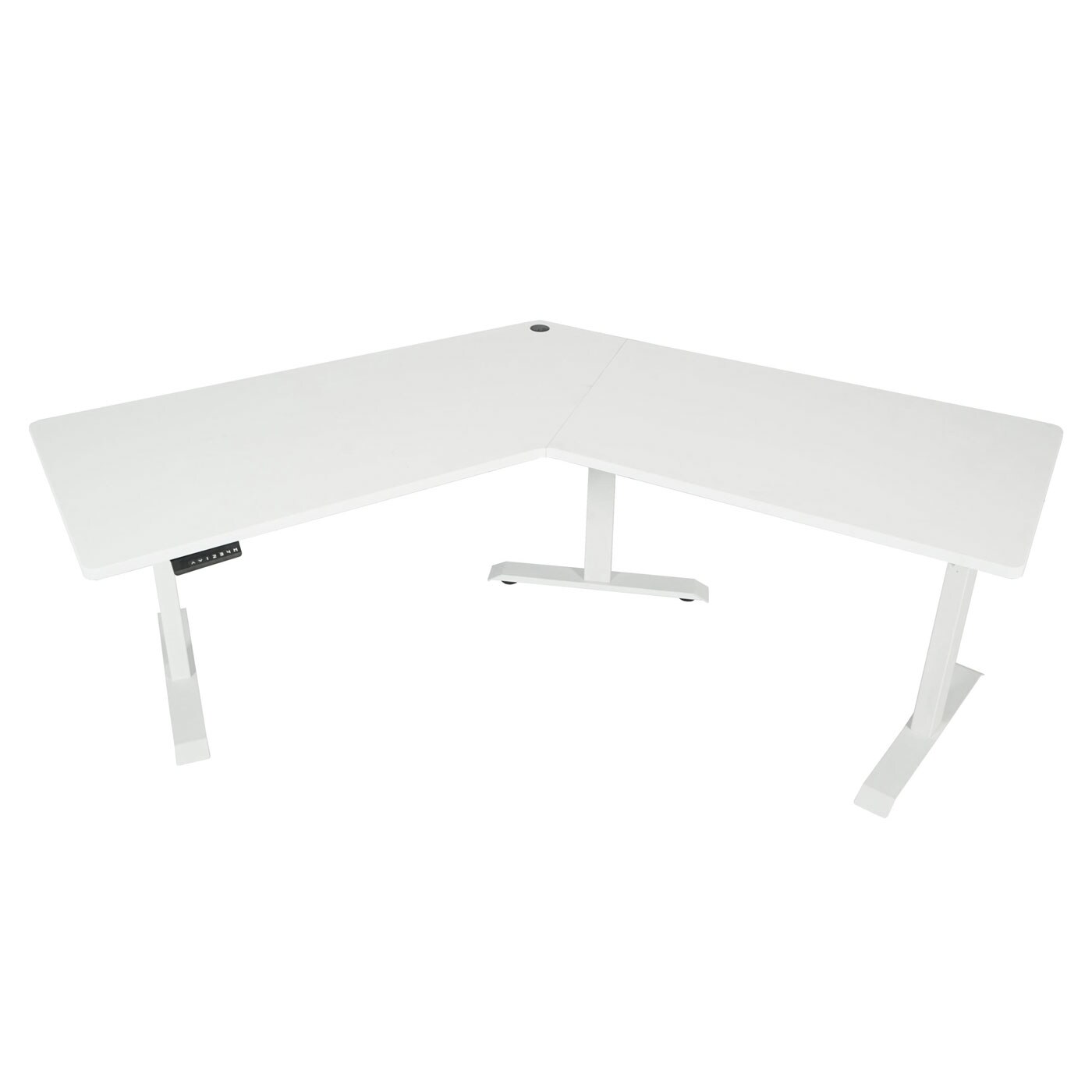 Schreibtisch MCW-D40, Computertisch, 120° elektrisch höhenverstellbar ~ weiß, weiß