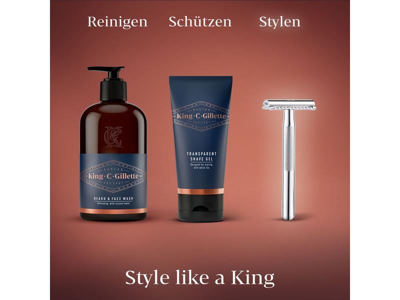 King C. Gillette Rasierhobel mit 5 Klingen 1 Rasierer   5 K Herrenrasierer mit fünf langlebigen Rasierklingen